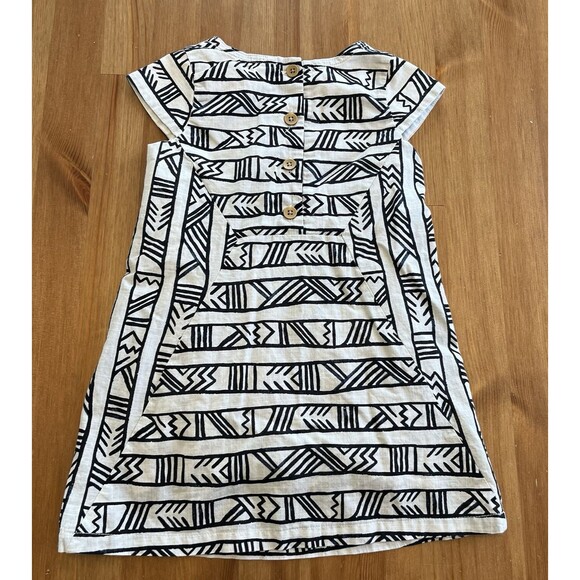 GENUINE KIDS OshKosh Toddler Dress 3T Black/White Tribal Print Cotton - Picture 6 of 12